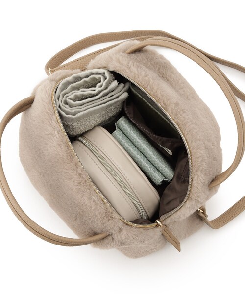 SHOO・LA・RUE(シューラルー)の「◆フェイクファーミニショルダー(ショルダーバッグ・レディース・ダークグレー/サンドベージュ/ブラック系3/アイボリー・00)」の10枚目の写真