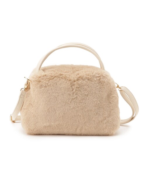 SHOO・LA・RUE(シューラルー)の「◆フェイクファーミニショルダー(ショルダーバッグ・レディース・ダークグレー/サンドベージュ/ブラック系3/アイボリー・00)」の13枚目の写真