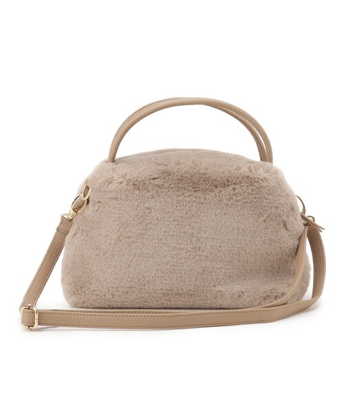 SHOO・LA・RUE(シューラルー)の「◆フェイクファーミニショルダー(ショルダーバッグ・レディース・ダークグレー/サンドベージュ/ブラック系3/アイボリー・00)」の18枚目の写真