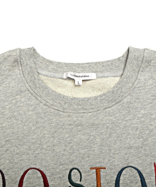 LUXSTYLE(ラグスタイル)の「コットン裏毛レトロロゴ刺繍トレーナー(スウェット・メンズ・杢グレー/ホワイト/ブラック/ネイビー・L/M)」の16枚目の写真