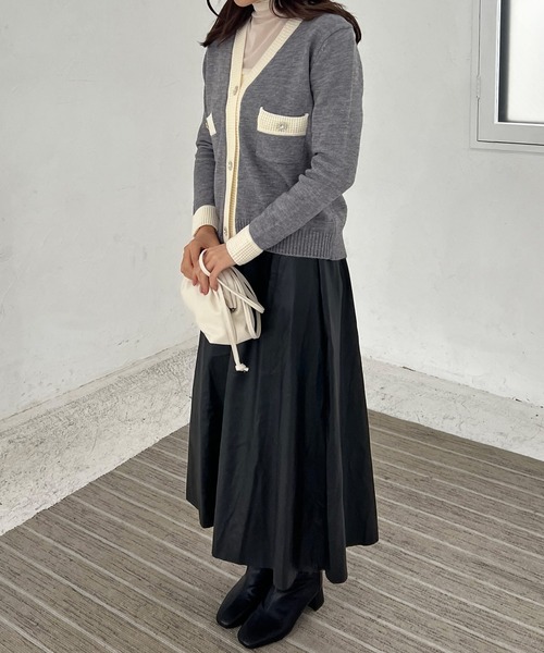 Lamoa（ラモア）の「Lamoa/フェイクレザー フレアスカート（スカート・レディース・ブラック/ブラウン/ベージュ・FREE）」の8枚目の写真