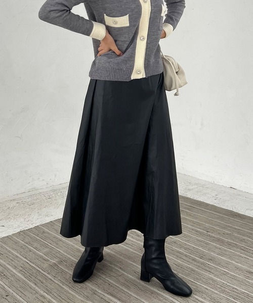 Lamoa（ラモア）の「Lamoa/フェイクレザー フレアスカート（スカート・レディース・ブラック/ブラウン/ベージュ・FREE）」の13枚目の写真