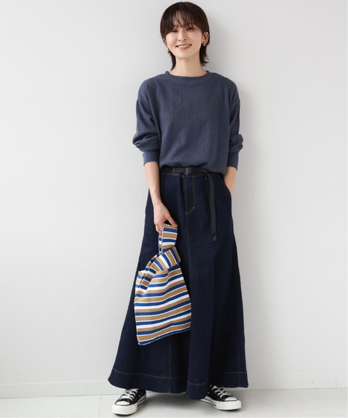 JOURNAL STANDARD relume（ジャーナルスタンダード　レリューム）の「《追加5》TCワッフルロングスリーブTシャツ（Tシャツ/カットソー・レディース・ホワイト/チャコールグレー/ホワイト系その他/オートミール/ネイビー・FREE）」の8枚目の写真