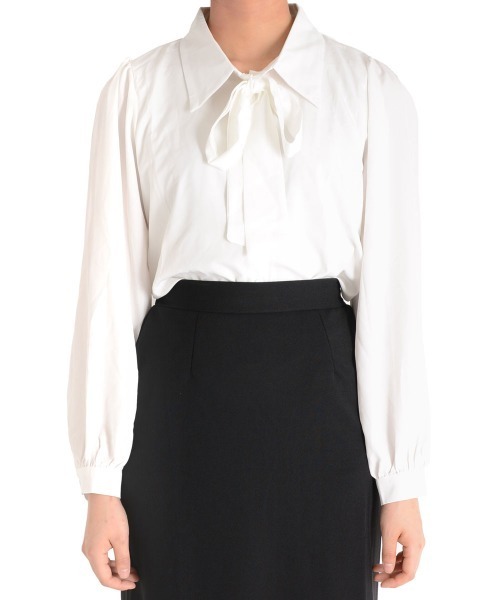 urge：（アージコロン ）の「【URGE：】リボンブラウス（シャツ/ブラウス・レディース・ホワイト・SMALL/MEDIUM/LARGE/X-LARGE）」の10枚目の写真