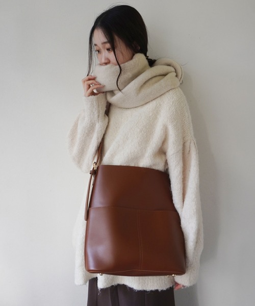 Jelly moo(ジェリームー)の「【 Jelly moo / ジェリームー 】 合皮 フロントポケット ショルダーバッグ #(トートバッグ・レディース・ブラック/ダークブラウン/ライトブラウン/キャメル・FREE/SMALL)」の15枚目の写真