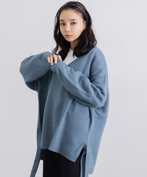 【ZOZO限定】Muaj. ルーズサイドデザインニット
