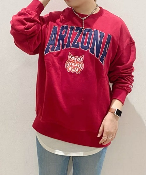 Right-on(ライトオン)の「【BIKE】USカレッジクルー(スウェット・メンズ・オレンジ/レッド/ライトグレー/パープル/ネイビー/グリーン・M/L/XL)」の1枚目の写真
