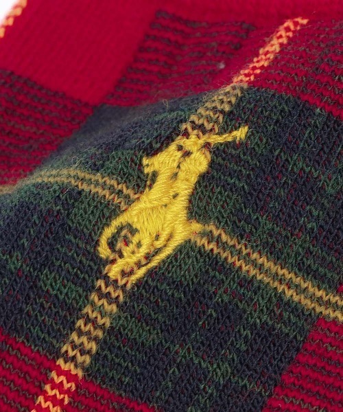 POLO RALPH LAUREN（ポロ ラルフ ローレン）の「POLO RALPH LAUREN レディース ラム毛混 ワンポイント ブラックウォッチ柄 クルーソックス 03208495（ソックス/靴下・レディース・ベージュ/レッド/ネイビー/ホワイト・23-24cm）」の6枚目の写真