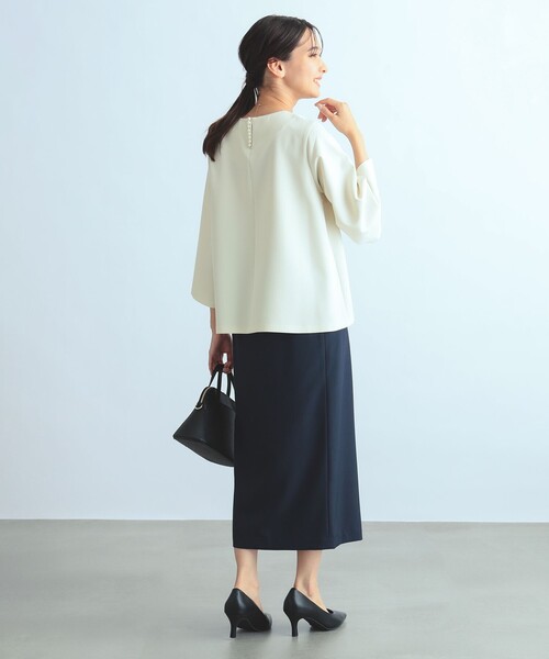 B:MING by BEAMS（ビーミングバイビームス）の「B:MING by BEAMS / バック パール プルオーバーブラウス（シャツ/ブラウス・レディース・ネイビー/オフホワイト/ホワイト系その他5・SMALL/LARGE/MEDIUM）」の6枚目の写真