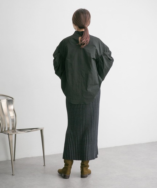 KBF（ケイビーエフ）の「アシメスリットリブニットスカート（スカート・レディース・ネイビー/グリーン/ベージュ系その他・ONE）」の18枚目の写真