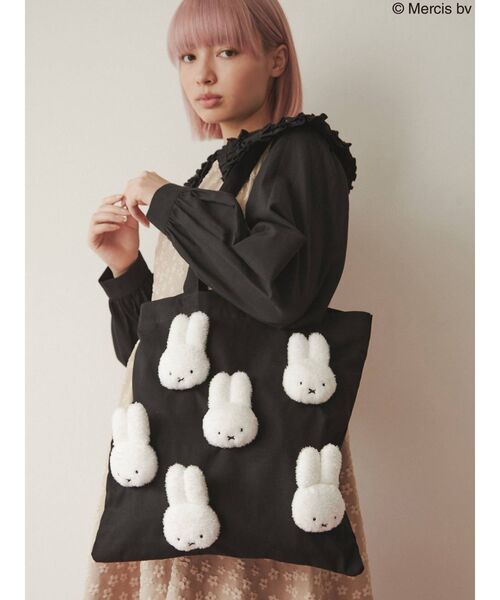 merry jenny（メリージェニー）の「もこもこmiffyトート（トートバッグ・レディース・ブラック/アイボリー・FREE）」の8枚目の写真
