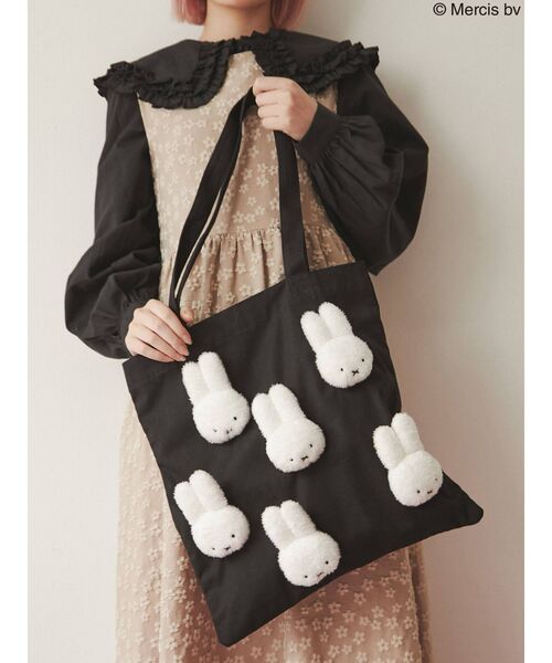 merry jenny（メリージェニー）の「もこもこmiffyトート（トートバッグ・レディース・ブラック/アイボリー・FREE）」の10枚目の写真