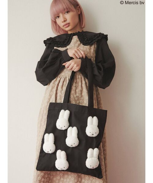 merry jenny（メリージェニー）の「もこもこmiffyトート（トートバッグ・レディース・ブラック/アイボリー・FREE）」の12枚目の写真