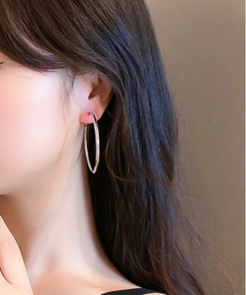 Burner（バーナー）の「【OKUOKU　0909】 メタルリングピアス oku-pierce-679702335095-389 I（ピアス（両耳用）・レディース・A/B・FREE）」の2枚目の写真