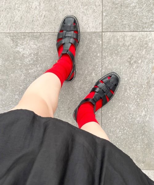 WA ORiental TRaffic（ダブルエーオリエンタルトラフィック）の「フラットグルカサンダル 32112（サンダル・レディース・ブルー/ブラック/ベージュ・S/M/L/LL/3L/SS）」の21枚目の写真