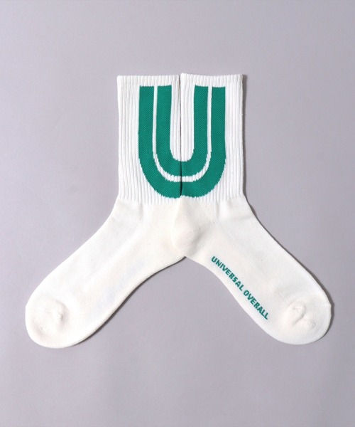 UNIVERSAL OVERALL(ユニバーサルオーバーオール)の「(LG)【UNIVERSAL OVERALL】【3足セット】ビッグ ロゴ クルー ソックス(ソックス/靴下・メンズ・その他/ホワイト系その他/ホワイト系・25-27CM/23-25cm)」の8枚目の写真