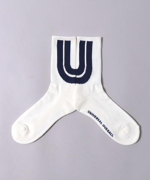 UNIVERSAL OVERALL(ユニバーサルオーバーオール)の「(LG)【UNIVERSAL OVERALL】【3足セット】ビッグ ロゴ クルー ソックス(ソックス/靴下・メンズ・その他/ホワイト系その他/ホワイト系・25-27CM/23-25cm)」の21枚目の写真