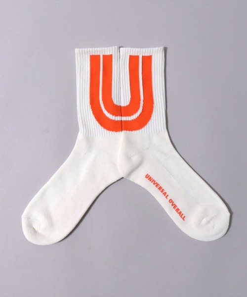 UNIVERSAL OVERALL(ユニバーサルオーバーオール)の「(LG)【UNIVERSAL OVERALL】【3足セット】ビッグ ロゴ クルー ソックス(ソックス/靴下・メンズ・その他/ホワイト系その他/ホワイト系・25-27CM/23-25cm)」の22枚目の写真