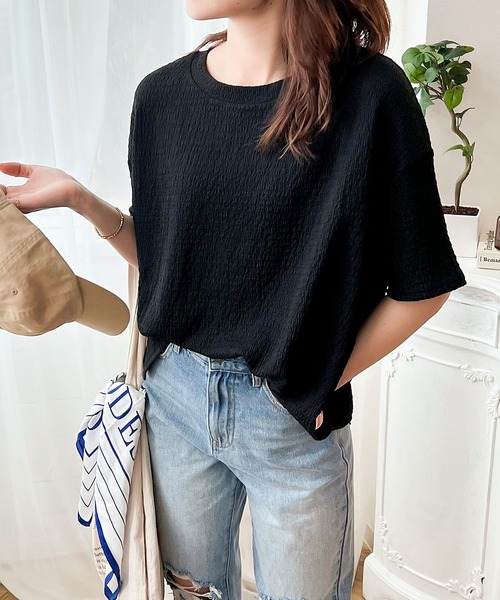 Java(ジャバ)の「《JaVa ジャバコラボ》大人仕様。ぽこぽこ素材のオーバーTee(Tシャツ/カットソー・レディース・グレイッシュベージュ/ブラック/アイボリー/グリーン系その他/イエロー・MEDIUM/X-LARGE/SMALL/LARGE)」の10枚目の写真