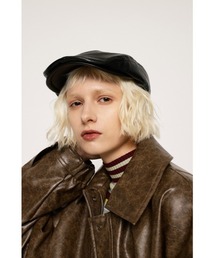 SLY | F/LEATHER HUNTING CAP フェイクレザー ハンティングキャップ ハンチング(ハンチング/ベレー帽)