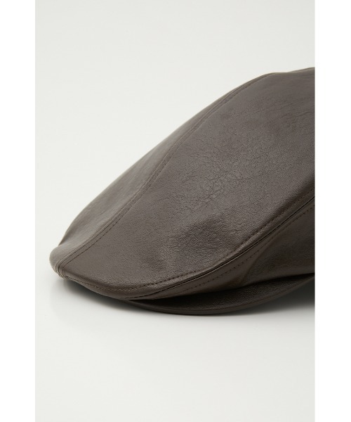 SLY(スライ)の「F/LEATHER HUNTING CAP フェイクレザー ハンティングキャップ ハンチング(ハンチング/ベレー帽・レディース・ブラック/ブラウン・FREE)」の6枚目の写真