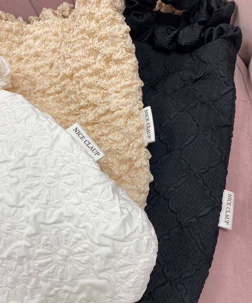 one after another NICE CLAUP（ワンアフターアナザーナイスクラップ）の「しぼしぼトートバック（トートバッグ・レディース・ブラック/ベージュ/アイボリー・FREE）」の6枚目の写真