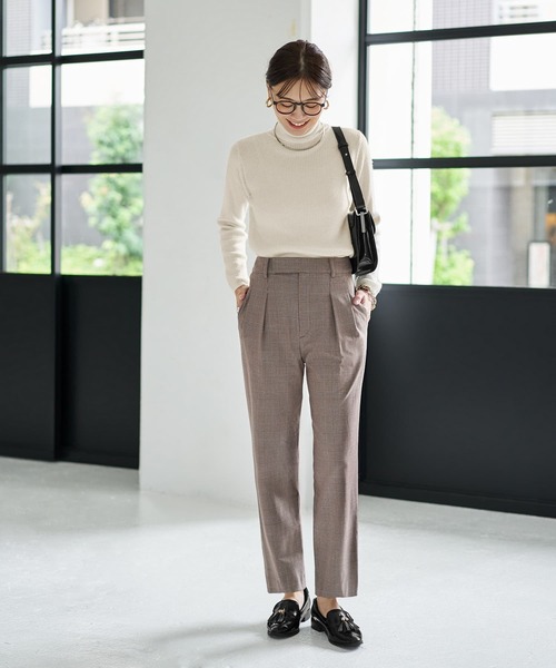 STYLE DELI(スタイルデリ)の「【Made in JAPAN】裏微起毛ストレッチタック留めパンツ(その他パンツ・レディース・キャメル/バーガンディー/ブラウン系・SMALL/MEDIUM)」の4枚目の写真