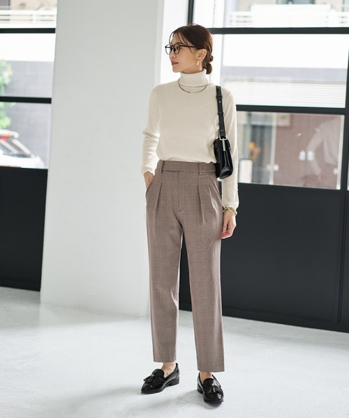 STYLE DELI(スタイルデリ)の「【Made in JAPAN】裏微起毛ストレッチタック留めパンツ(その他パンツ・レディース・キャメル/バーガンディー/ブラウン系・SMALL/MEDIUM)」の6枚目の写真