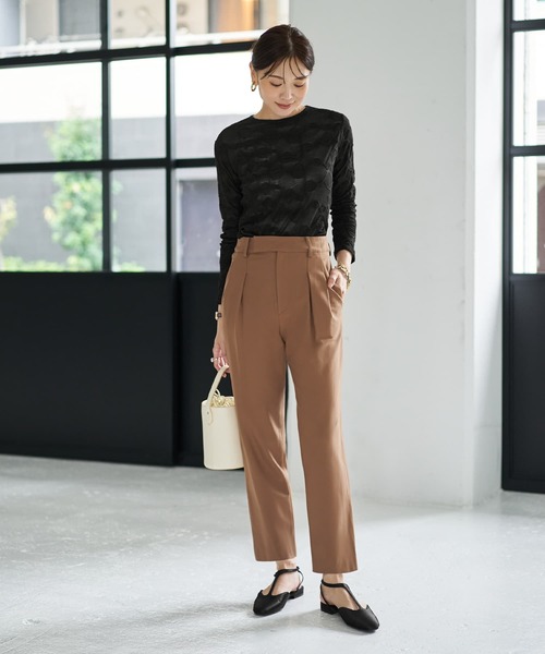 STYLE DELI(スタイルデリ)の「【Made in JAPAN】裏微起毛ストレッチタック留めパンツ(その他パンツ・レディース・キャメル/バーガンディー/ブラウン系・SMALL/MEDIUM)」の9枚目の写真