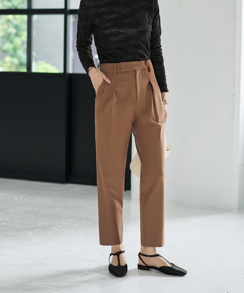 STYLE DELI(スタイルデリ)の「【Made in JAPAN】裏微起毛ストレッチタック留めパンツ(その他パンツ・レディース・キャメル/バーガンディー/ブラウン系・SMALL/MEDIUM)」の12枚目の写真