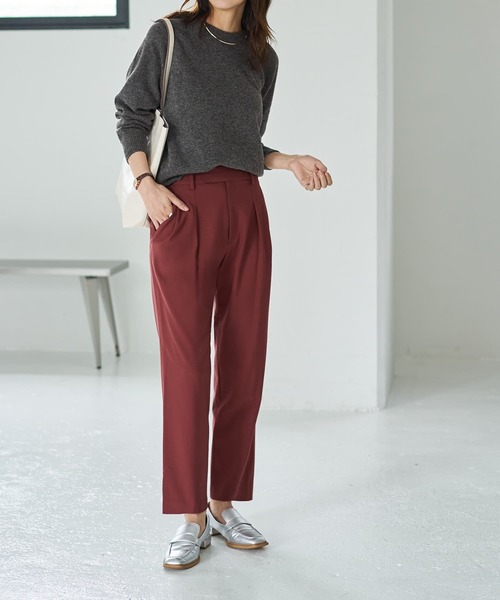 STYLE DELI(スタイルデリ)の「【Made in JAPAN】裏微起毛ストレッチタック留めパンツ(その他パンツ・レディース・キャメル/バーガンディー/ブラウン系・SMALL/MEDIUM)」の17枚目の写真