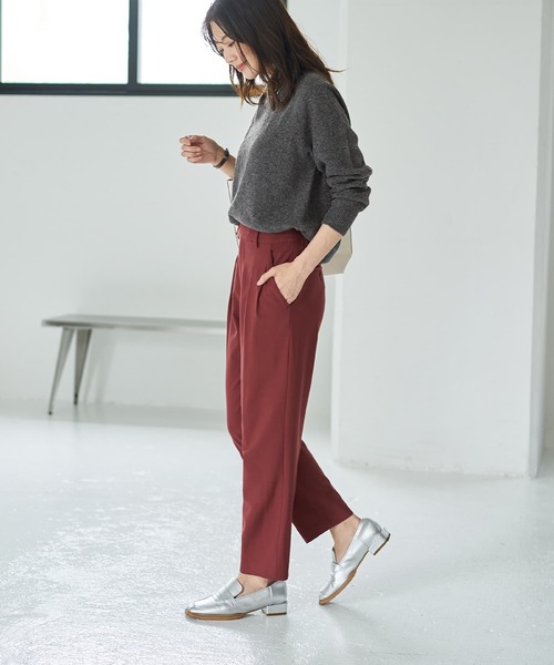 STYLE DELI(スタイルデリ)の「【Made in JAPAN】裏微起毛ストレッチタック留めパンツ(その他パンツ・レディース・キャメル/バーガンディー/ブラウン系・SMALL/MEDIUM)」の18枚目の写真