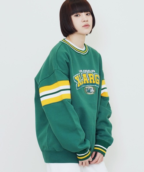 XLARGE / エクストララージ STRIPED SLEEVE TEAM LOGO CREWNECK SWEAT スウェット トレーナー