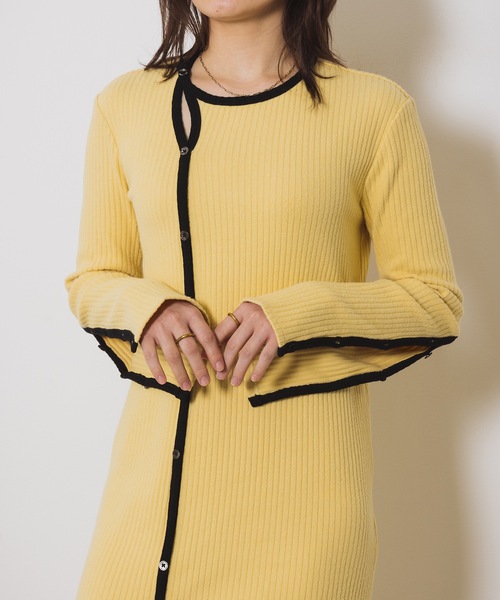 led.tokyo（レッドトウキョウ）の「【led.tokyo】スリットリブワンピース（ワンピース・レディース・ブラック/イエロー・FREE）」の13枚目の写真