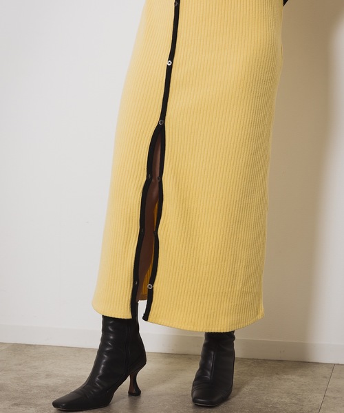 led.tokyo（レッドトウキョウ）の「【led.tokyo】スリットリブワンピース（ワンピース・レディース・ブラック/イエロー・FREE）」の14枚目の写真