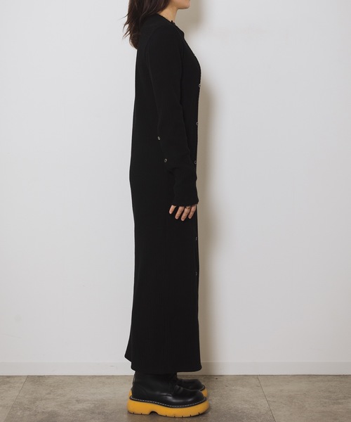 led.tokyo（レッドトウキョウ）の「【led.tokyo】スリットリブワンピース（ワンピース・レディース・ブラック/イエロー・FREE）」の4枚目の写真