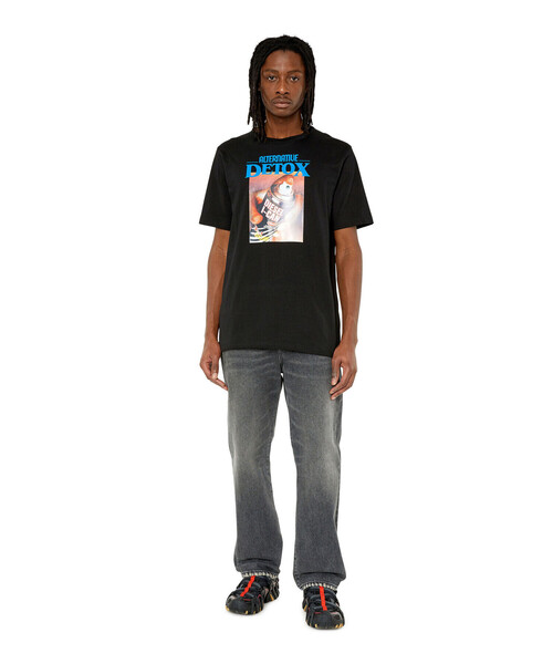 Diesel デニム風クルーネックTシャツ 国内発送 関税込 Amazon | (ディーゼル) SS22 メンズ Tシャツ デニム ジョグ