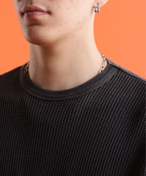 Schott(ショット)の「schott/ショット/THERMAL PIGMENT O/D S/S T-SHIRT/サーマル オーバーダイ Tシャツ(Tシャツ/カットソー・メンズ・ブラック/ブルーグレー/ブラウン系その他/セージグリーン/ナチュラル・M/L/XL/2XL)」の8枚目の写真