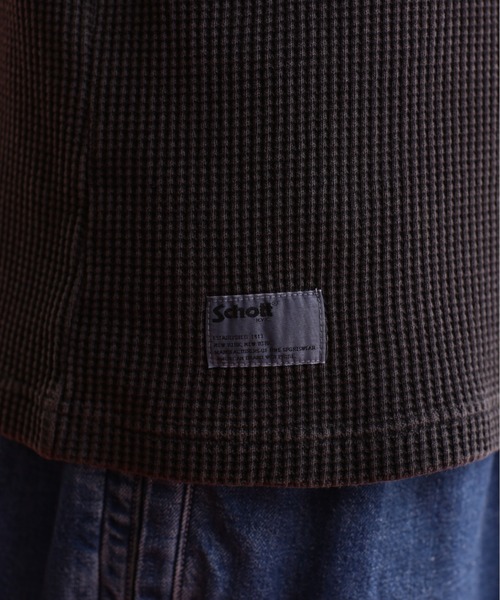Schott(ショット)の「schott/ショット/THERMAL PIGMENT O/D S/S T-SHIRT/サーマル オーバーダイ Tシャツ(Tシャツ/カットソー・メンズ・ブラック/ブルーグレー/ブラウン系その他/セージグリーン/ナチュラル・M/L/XL/2XL)」の10枚目の写真