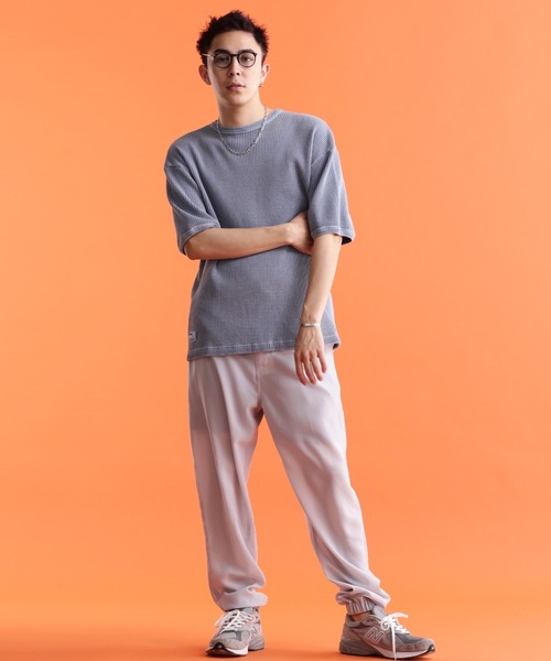 Schott(ショット)の「schott/ショット/THERMAL PIGMENT O/D S/S T-SHIRT/サーマル オーバーダイ Tシャツ(Tシャツ/カットソー・メンズ・ブラック/ブルーグレー/ブラウン系その他/セージグリーン/ナチュラル・M/L/XL/2XL)」の12枚目の写真