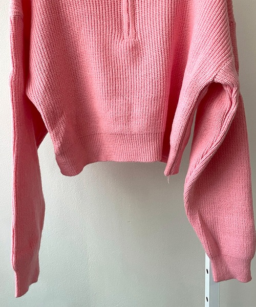 みどり　RLX ハーフジップコットンブレンドセーター レディース kiima502559.jpg