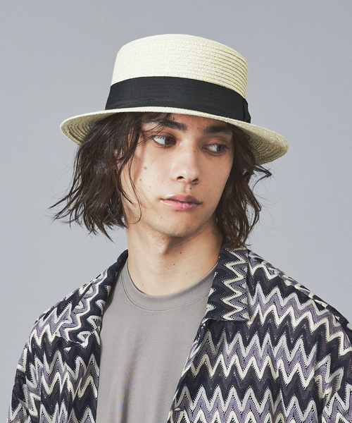 RUBEN/ルーベン】STRAW BOATER HAT /ストローハット/カンカン帽