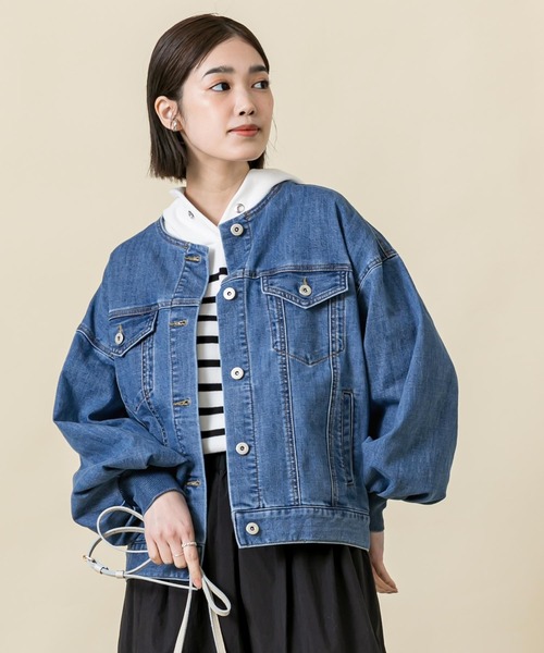 Gready Brilliant(グレディブリリアン)の「パフSVクルーGジャン(デニムジャケット・レディース・ブルー系・FREE)」の11枚目の写真