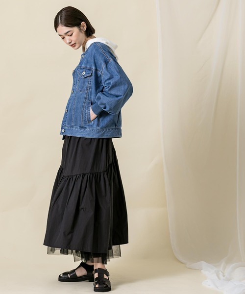 Gready Brilliant(グレディブリリアン)の「パフSVクルーGジャン(デニムジャケット・レディース・ブルー系・FREE)」の3枚目の写真