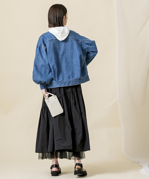 Gready Brilliant(グレディブリリアン)の「パフSVクルーGジャン(デニムジャケット・レディース・ブルー系・FREE)」の4枚目の写真