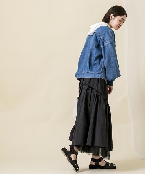 Gready Brilliant(グレディブリリアン)の「パフSVクルーGジャン(デニムジャケット・レディース・ブルー系・FREE)」の5枚目の写真