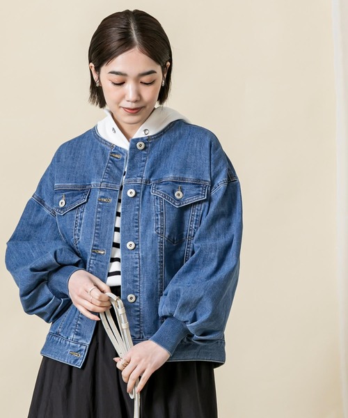 Gready Brilliant(グレディブリリアン)の「パフSVクルーGジャン(デニムジャケット・レディース・ブルー系・FREE)」の7枚目の写真