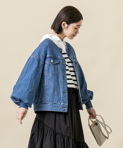 Gready Brilliant(グレディブリリアン)の「パフSVクルーGジャン(デニムジャケット・レディース・ブルー系・FREE)」の8枚目の写真