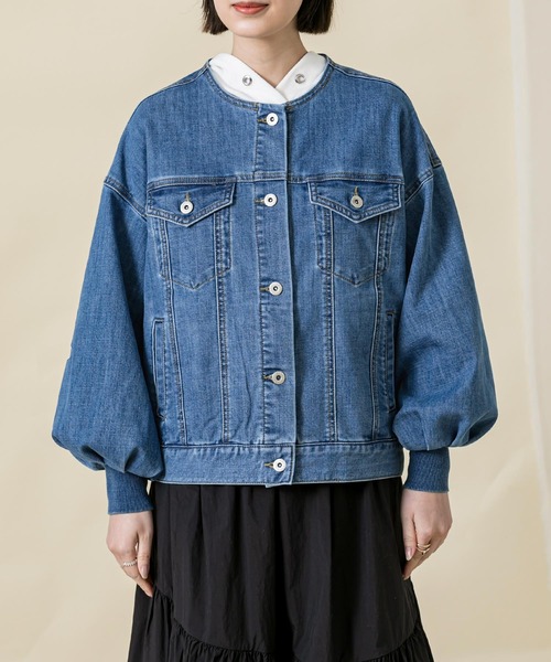 Gready Brilliant(グレディブリリアン)の「パフSVクルーGジャン(デニムジャケット・レディース・ブルー系・FREE)」の12枚目の写真