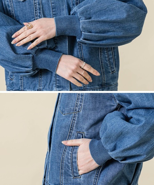 Gready Brilliant(グレディブリリアン)の「パフSVクルーGジャン(デニムジャケット・レディース・ブルー系・FREE)」の15枚目の写真